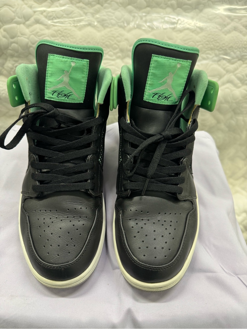 Jordan High-Top Sneakers in Black and Green